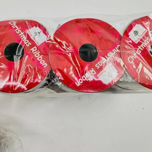 NEW Set Of 6 Silver Metallic Mesh Christmas Ribbon For Wreaths Christmas Tree - Picture 3 of 6